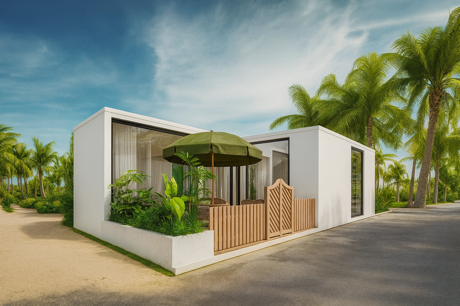 Casa modular moderna frente al mar